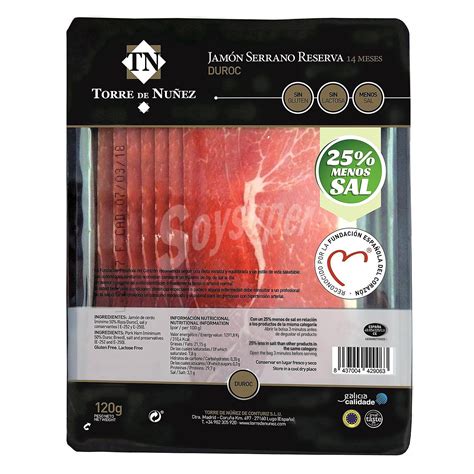 TORRE DE NUNEZ Jamón serrano torrez nuñez Sobre 120 g