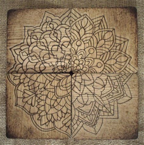 Mandala Coasters Pyrography Wood Burning Wood Burning Crafts Mandala Wooden Coasters