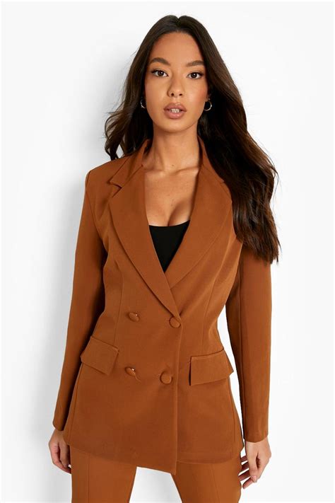 Womens Double Breasted Tailored Blazer Boohoo Uk