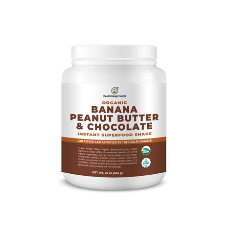 Organic Banana Peanut Butter And Chocolate Instant Superfood Shake 22 Oz Health Ranger Store