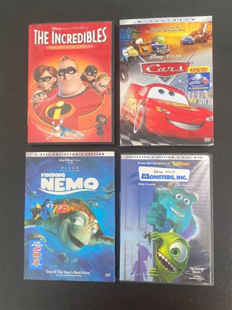 DISNEY PIXAR DVD Lot Of 4 Finding Nemo Monsters Inc The Incredibles