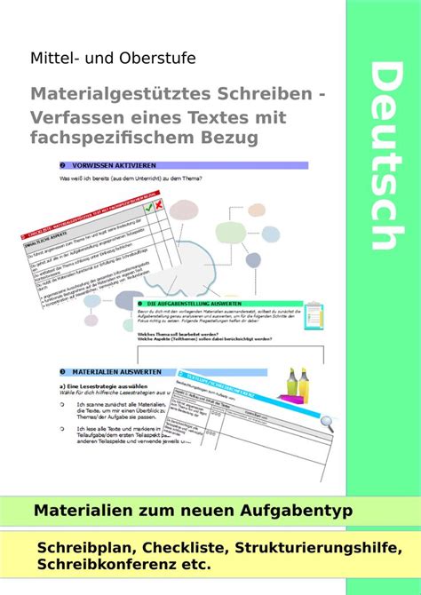 Materialgestütztes Schreiben Materialpaket Strukturierungshilfen