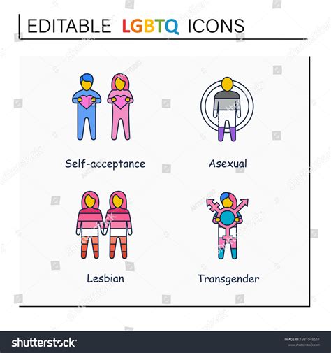 Lgbtq Collections Line Icons Self Acceptance Stock Vector Royalty Free 1981048511 Shutterstock