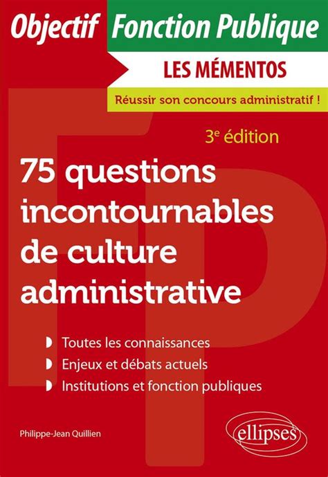 75 Questions Incontournables De Culture Administrative Ebook