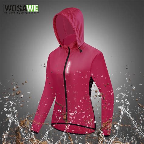 Wosawe Women S Windproof Cycling Jacket Hooded Riding Bicycle Clothing