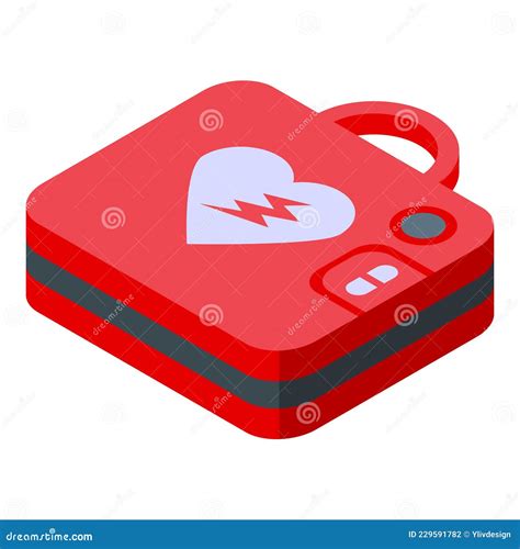 Ambulance Defibrillator Icon Isometric Vector Heart Aed Stock Vector Illustration Of Isolated