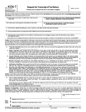 Fillable Online Form 4506 T Rev January 2012 AXA Fax Email Print