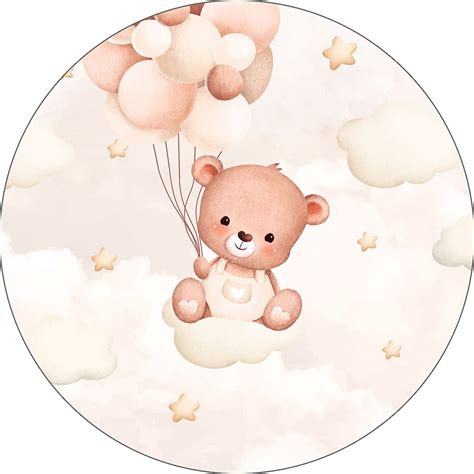 Painel Redondo Festa Tecido Sublimado D Ch De Bebe Nude