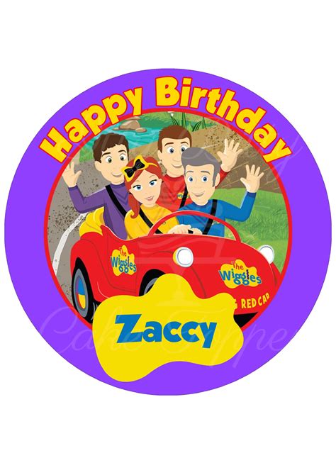 The Wiggle Round Big Red Car Cake Topper Edible - Itty Bitty Cake Toppers