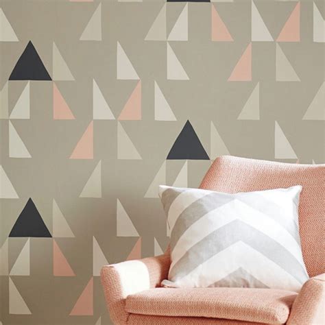 Papel de Parede Geométrico Nude Preto e Rosa Mod Elo