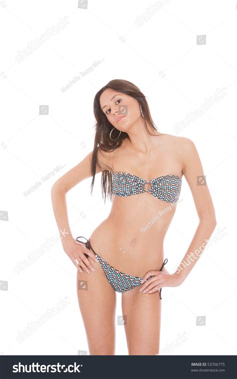 Sexy Bikini Model Over White Background库存照片 Shutterstock