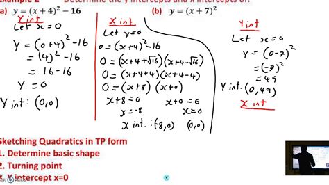 10mgm Sketching Quadratics Using Turning Point Form Part 1 Youtube