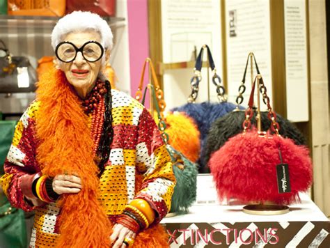 Iris Apfel The Rare Bird Of Fashion Debuts Extinctions Handbag Line Photos Huffpost Uk