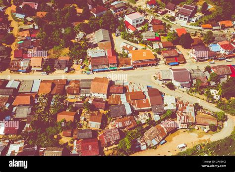 Aerial View Of Village Of Nong Khiaw North Laos Southeast Asia Photo