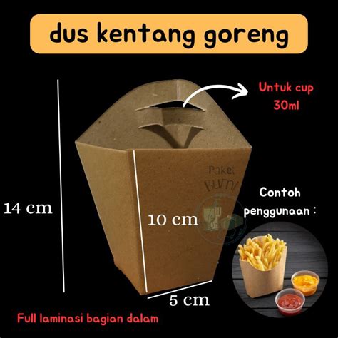 Jual Kantong Kertas Kentang Goreng Dus Fries Box Dus Kentang Goreng