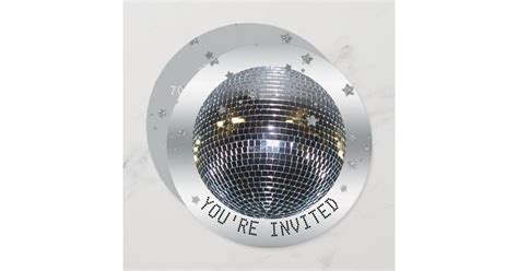 Disco Ball Birthday Party Disco Dance Party Circle Invitation Zazzle