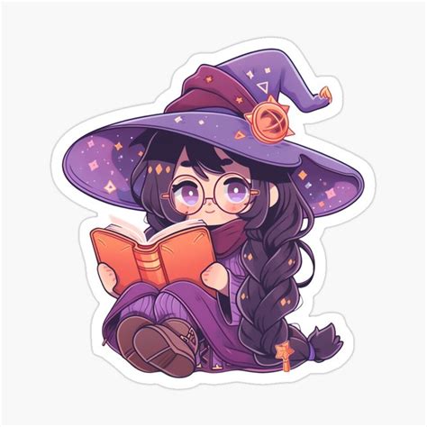 Cute Kawaii Witch Reading A Book Book Aesthetic By CozyKawaiiArt