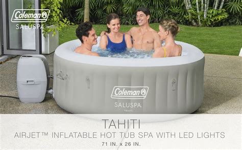 Coleman Saluspa Tahiti Inflatable Hot Tub Spa 2 4 Person Airjet Spa And Bestway