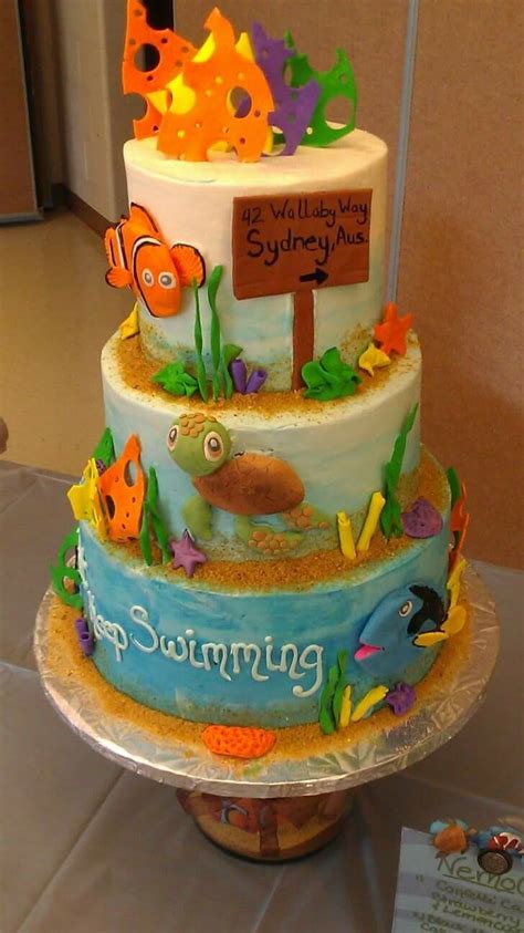 Finding Nemo Cake Tiered Wallaby Way Finding Nemo Cake Tiered