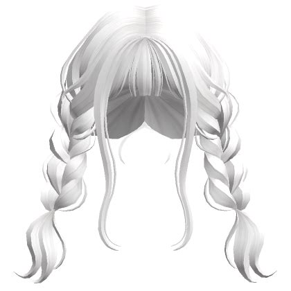 Cute Fluffy Braided Pigtails White Roblox