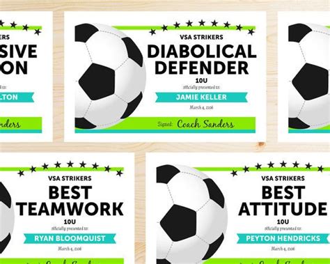 Printable Soccer Award Certificates