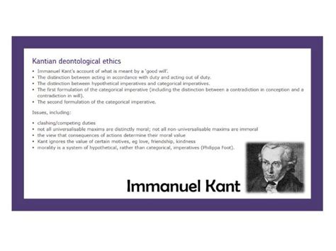 Aqa Kant And Deontological Ethics A Level Summary Kantian Ethics