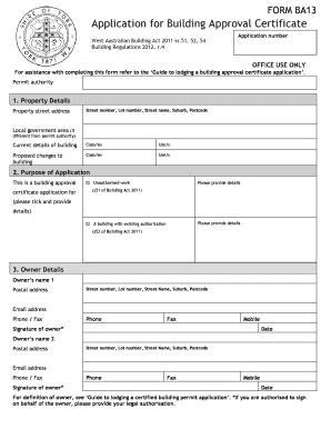 Fillable Online York Wa Gov Application For Building Approval