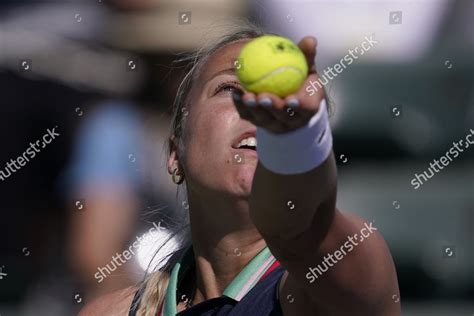 Anett Kontaveit Estonia Serves Kristina Kucova Editorial Stock Photo