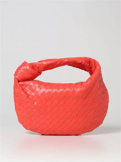 Bottega Veneta Teen Jodie Woven Leather Bag In Red Lyst