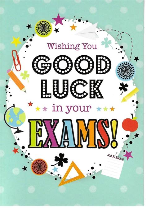 A Card With The Words Good Luck In Your Exam