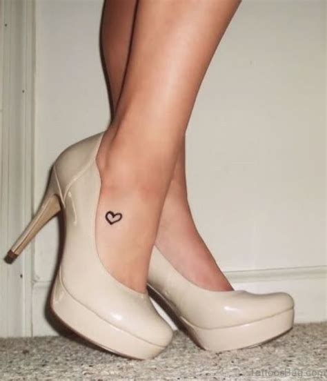 54 Adorable Heart Tattoo On Ankle Tattoo Designs