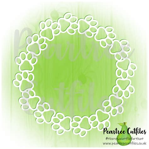 Paw Print Wreath Peartree Cutfiles