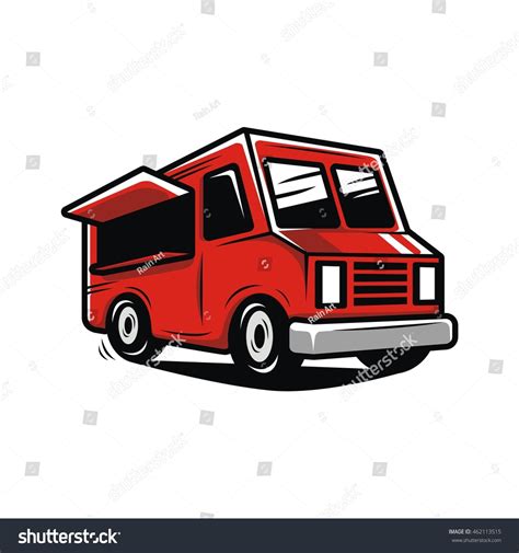 Red Food Truck Illustration Vector Stock Vector Royalty Free 462113515