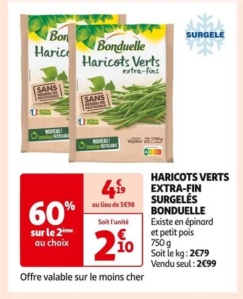 Promo Bonduelle Haricots Verts Extra Fin Surgel S Chez Auchan Supermarch