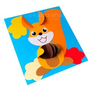 Printable Fall Squirrel Craft Kits for Kids Autumn Forest Woodland ...