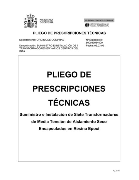 Pliego De Prescripciones T Cnicas