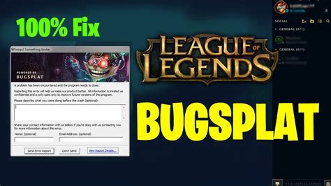 How To Fix League Of Legends Bugsplat Youtube