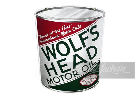 Nos Wolf S Head Motor Oil Tin Sign