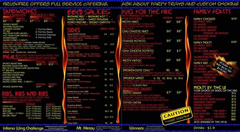 Menu at Brushfire pub & bar, Tucson