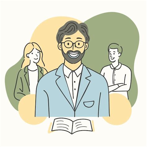 A Man With Glasses Reading A Book With Other People In The Background