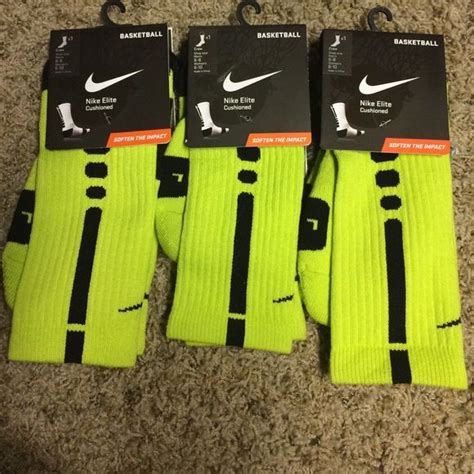 Nike Elite Basketball Crew Sock Neon Green And Black Neon Green Nike