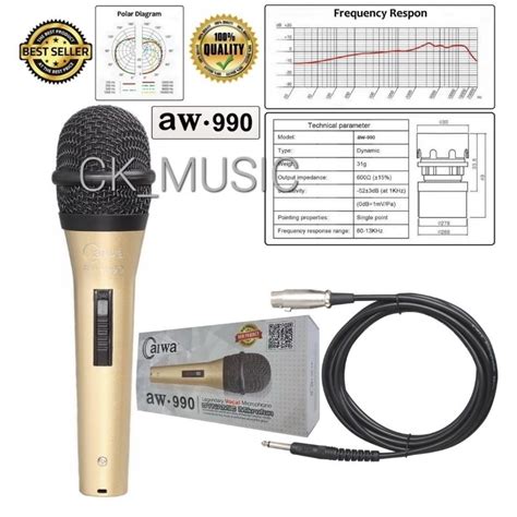 Jual Mic Kabel Aiwa Aw Microphone Kabel Aiwa Aw Mic Besi Mic