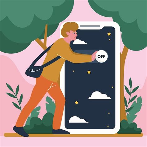 Free Vector Hand Drawn Flat Design Digital Detox Illustration