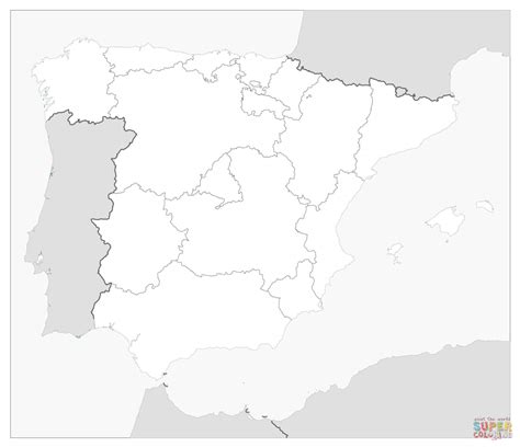 Map Of Spain Coloring Online Super Coloring