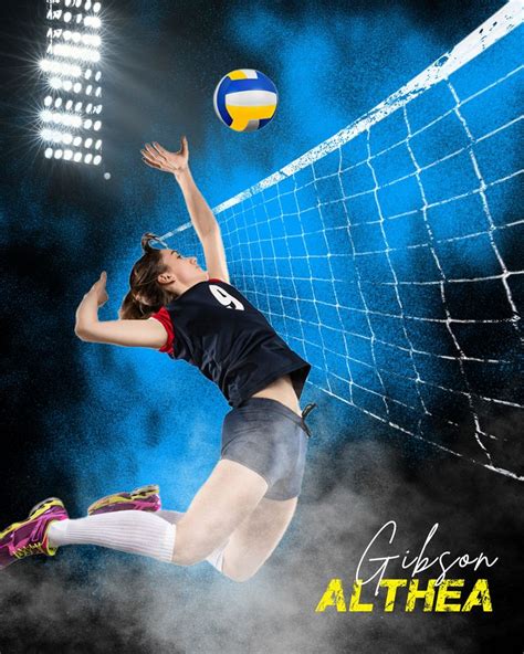 Sports Poster Template Volleyball Digital Backdrop Volleyball