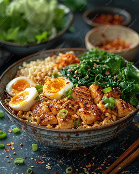 Premium Photo Mouth Watering Photo Of Spicy Ramen On A Bowl