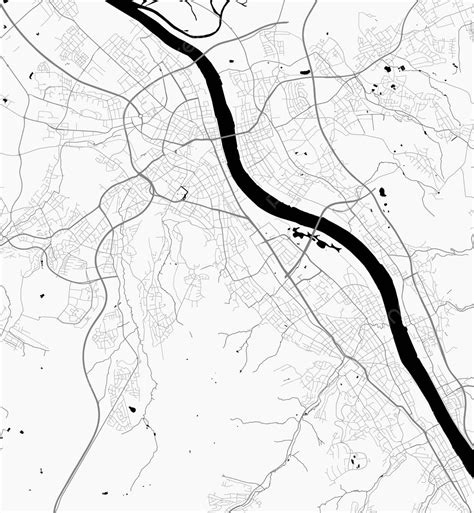 Mapa Miasta Bonn Plakat Wektorowy W Skali Szaro Ci Przedstawiaj Cy Map