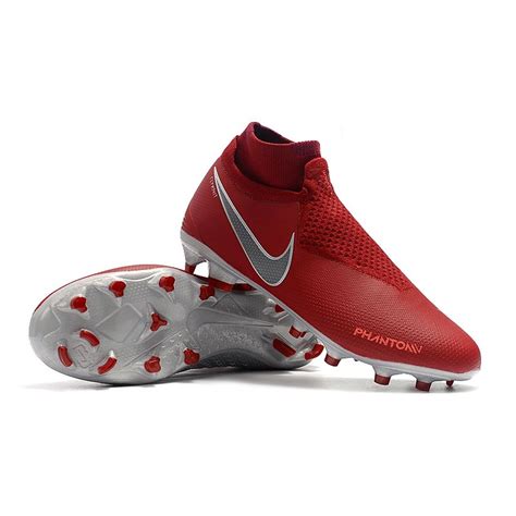 Nike Phantom Vision Elite Df Fg Tacos De Futbol Rojo Plata