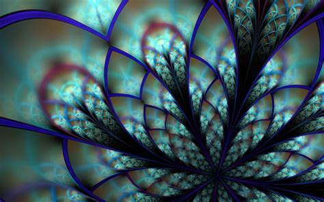 Blue Flower Petal Glow Fractal Abstraction Hd Abstract Wallpapers Hd