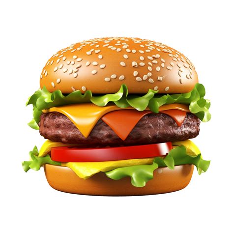 Ai Generated Delicious Burger Png Isolated On Transparent Background